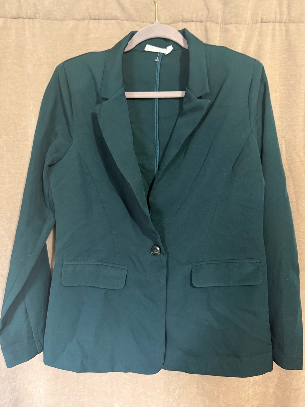 Lush Dark Green Single-Button Blazer